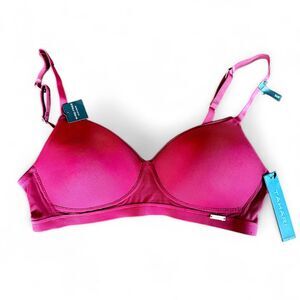 TAHARI Bra Womens 36B Lightly Padded Cups Wire Free Rhubarb Red NWT